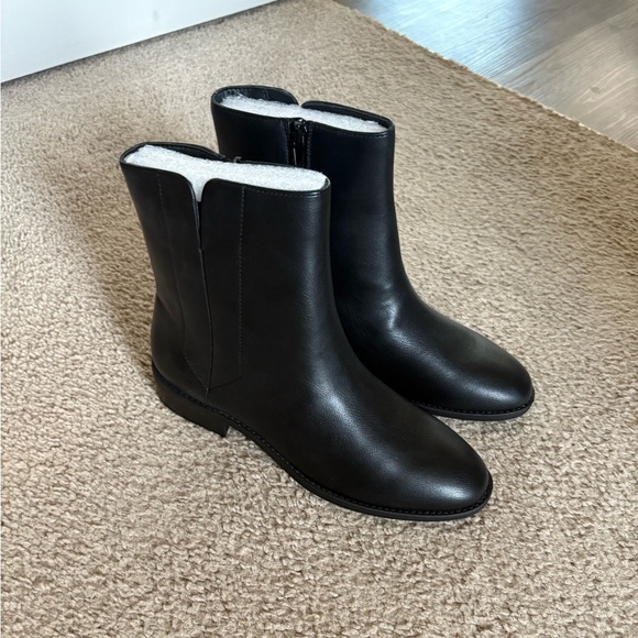 Loft Faux Black Leather Boots - Picture 1 of 5